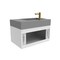 Castello Usa Amazon 30-inch White Left Vanity Set with Gray Top and Gold Handles CB-MC-30W-GLD-2056L-GR - alternate 4